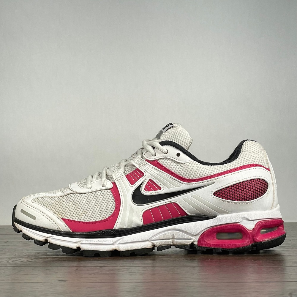 Nike AIR MOTO 8 Womens 9 White Pink Cushion Running Shoes Y2K Gym Workout Train‎